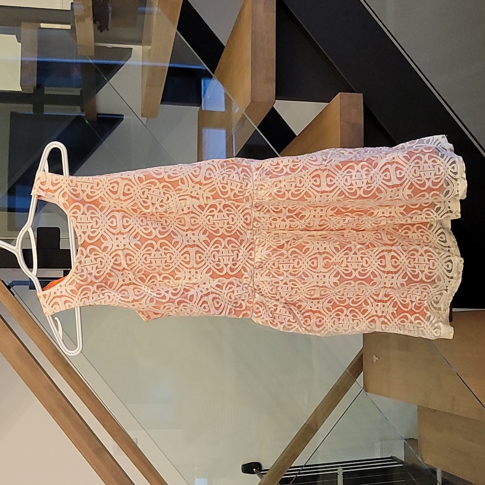White/orange dress